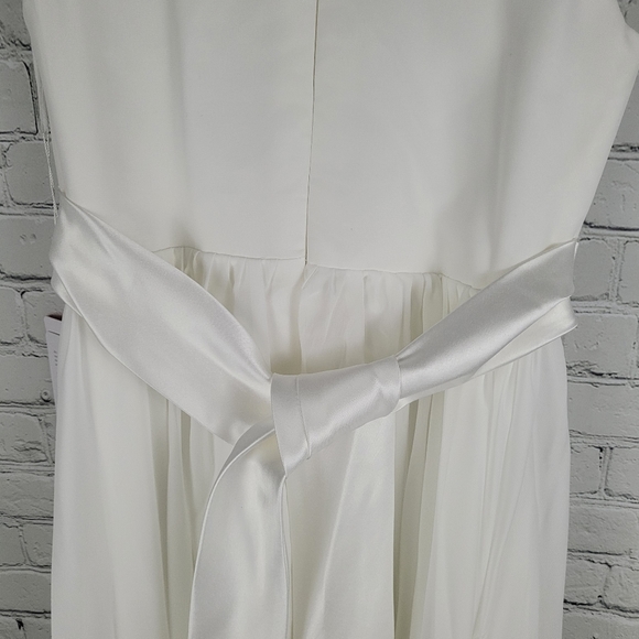 JJS HOUSE | a-line empire ankle length chiffon & satin junior bridesmaid dress - Picture 5 of 13